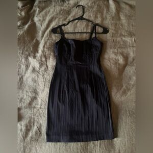 Guess Black Pleated Sheath Mini Dress